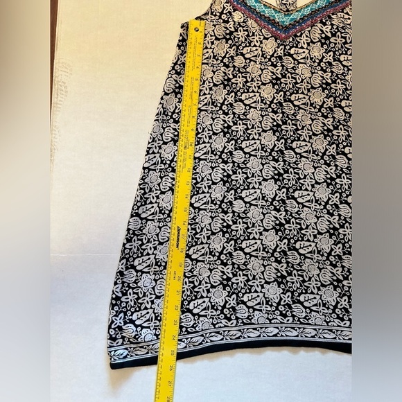 Angie black floral print strappy summerV neck dress Sz-S. S19 - Picture 8 of 8